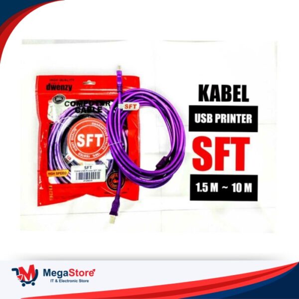 KABEL USB PRINTER 10M SFT