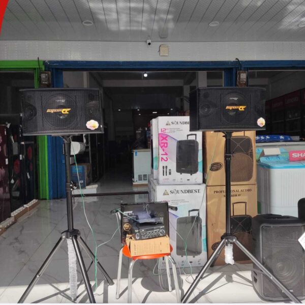 SOUND SYSTEM DUSENBERG NO.3 SET (ampli usb bt660,stand speaker tripod,mic wirelles 879,kabel 10m)